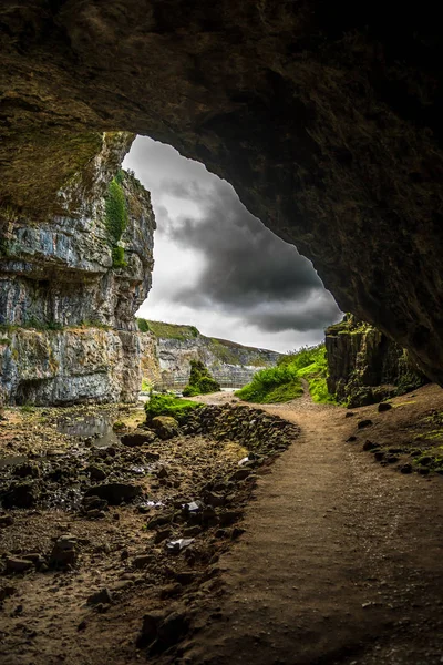 Ingången Till Smoo Cave Nära Durness Skottland — Stockfoto