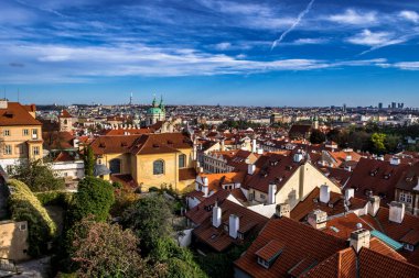 Çek Cumhuriyeti Prag 'daki Hradcany Kalesi' nden Panorama Manzarası