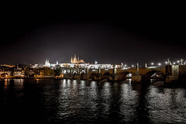 Charles Bridge Hradcany Castle Saint Vitus Cathedral Old Town Prague — Stock Photo, Image