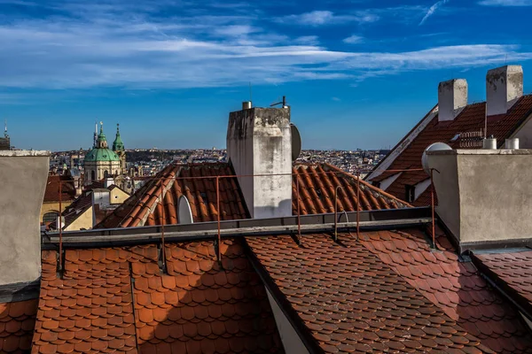 Panoramablick Von Der Burg Hradschin Über Die Stadt Prag Der — Stockfoto