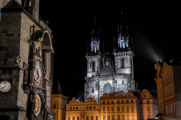 Old Town Square Astromonic Clock Church Our Lady Prague Czech — Stock Photo, Image