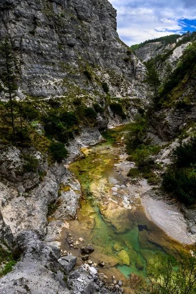 Rio Montanha Limpo Selvagem Green Canyon Oetschergraeben Áustria — Fotografia de Stock