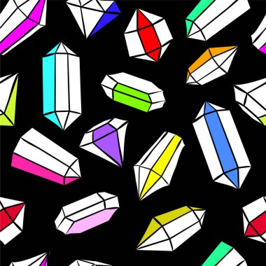 Kusursuz kristal deseni. Kusursuz desen. Vektör kristalleri. Elmaslar arka plan