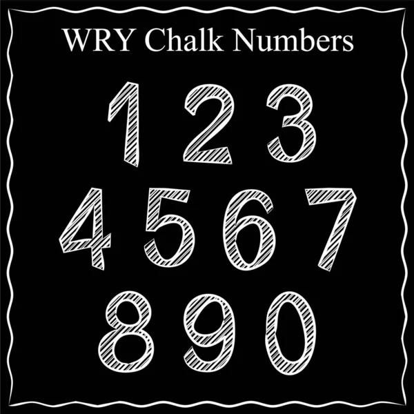 Chalk alphabet. Alphabet in white chalk on a black board. Wry chalk numbers. Hand drawn numbers