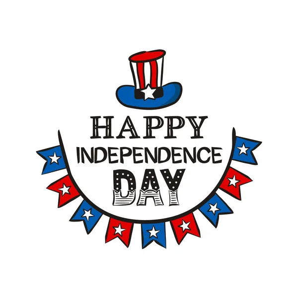 Χαρούμενη Ημέρα Ανεξαρτησίας Γράμματα Για Την Ημέρα Ανεξαρτησίας Των Ηνωμένων — Διανυσματικό Αρχείο