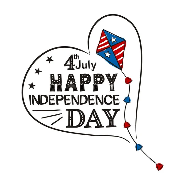 Χαρούμενη Ημέρα Ανεξαρτησίας Γράμματα Για Την Ημέρα Ανεξαρτησίας Των Ηνωμένων — Διανυσματικό Αρχείο