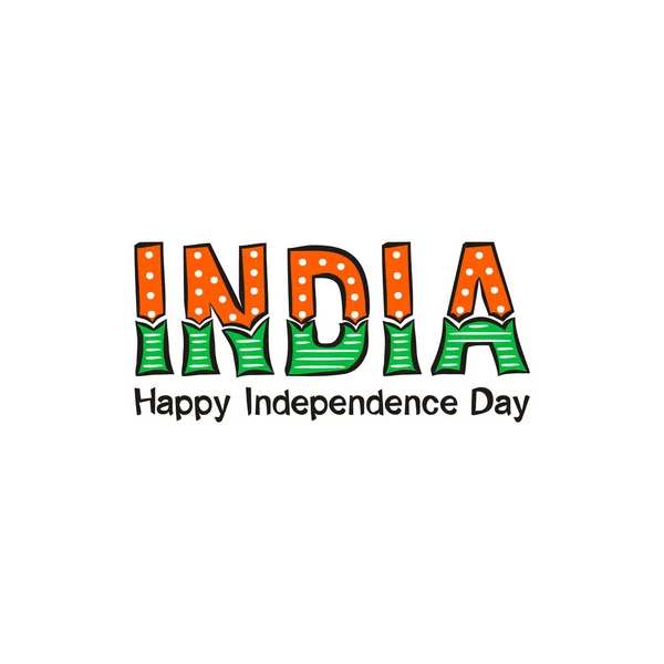 Χαρούμενη Ημέρα Ανεξαρτησίας Γράμματα Για Την Ημέρα Ανεξαρτησίας Της Ινδίας — Διανυσματικό Αρχείο