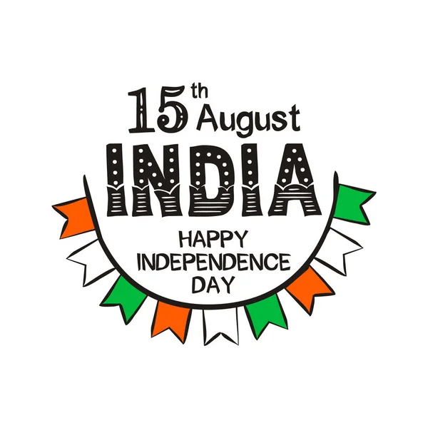 Buon Giorno Dell Indipendenza Lettering Indian Independence Day Logo Entro — Vettoriale Stock