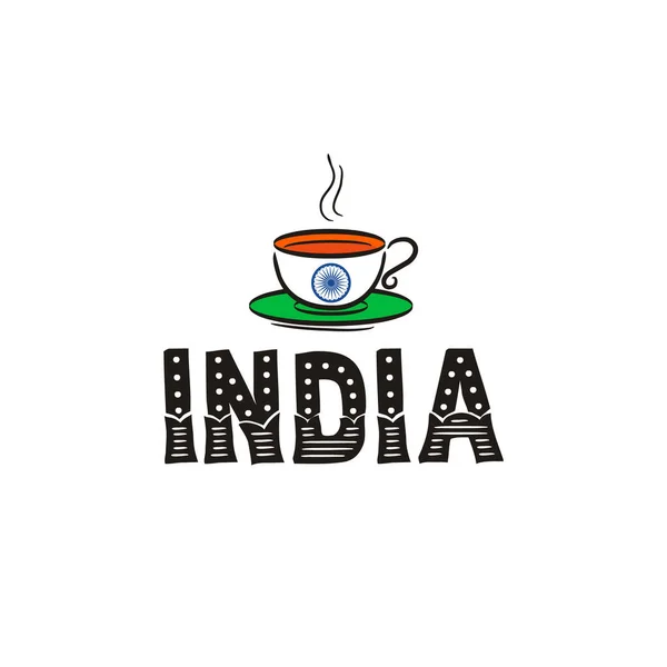 Joyeuse Fête Indépendance Lettres Pour Fête Indépendance Indienne Une Tasse — Image vectorielle