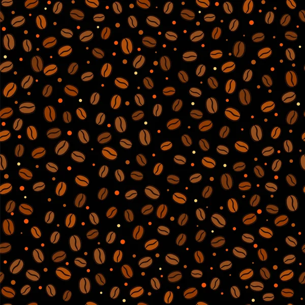 咖啡豆的无缝图案 手绘谷物 咖啡馆 餐馆的矢量插图 — 图库矢量图片