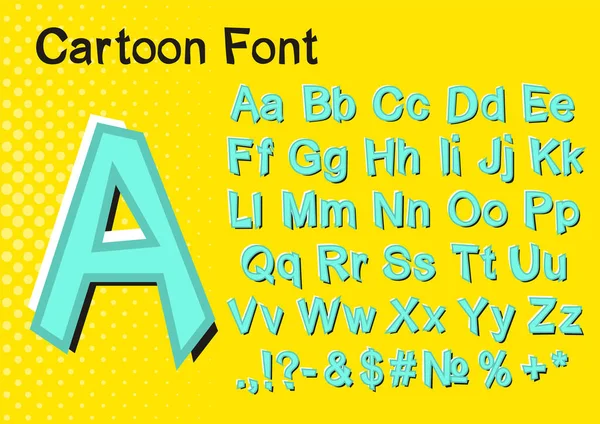 Set Letters Pop Art Style Cartoon Alphabet Design Posters Banners — Stock Vector