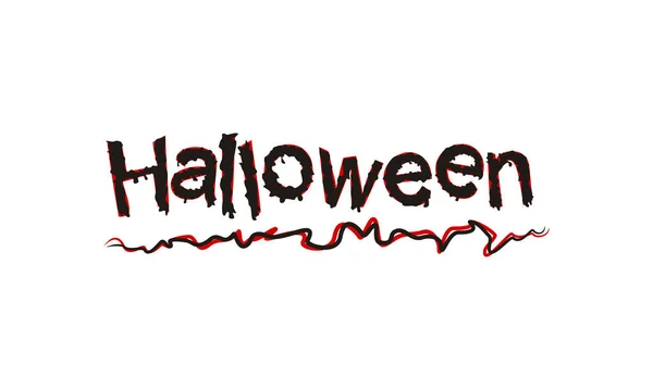 Logotipo Halloween Dibujado Mano Con Manchas Letras Para Día Todos — Archivo Imágenes Vectoriales