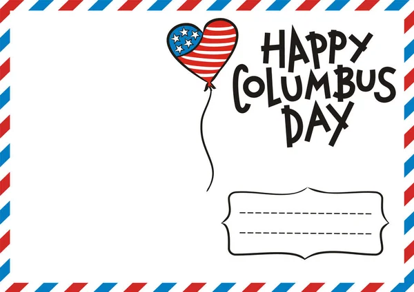 Bonne Carte Postale Columbus Day Aux Couleurs Nationales Des États — Image vectorielle