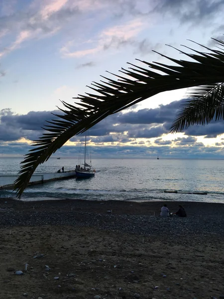 Pôr Sol Sobre Mar Sochi — Fotografia de Stock