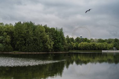 Moskova 'daki Izmailovsky Parkı bulutlu bir yaz gününde