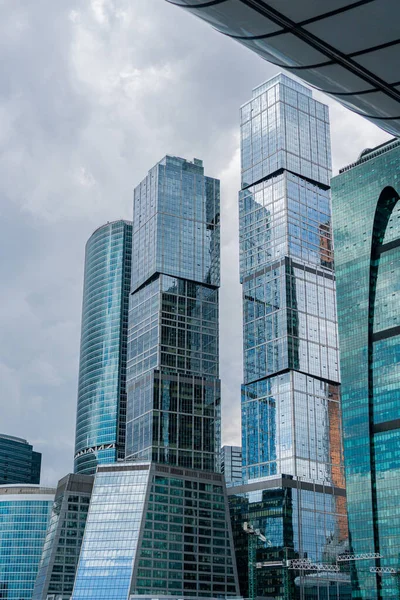Kilátás Felhőkarcolók Moszkva Város Nyáron — Stock Fotó