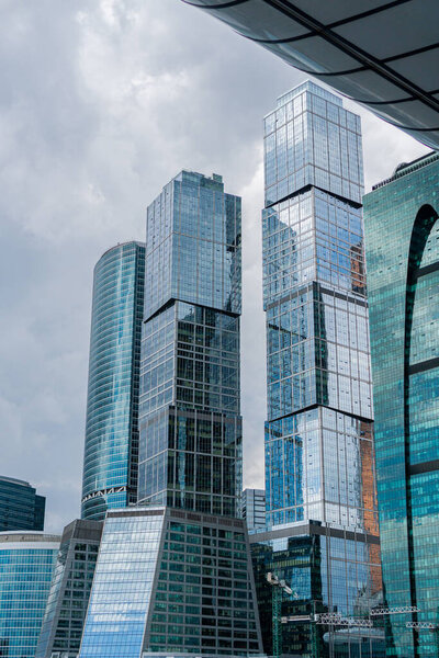 View of the skyscrapers of Moscow City in summer