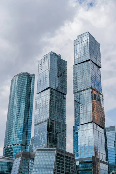 Uitzicht Wolkenkrabbers Van Moskou City Zomer — Stockfoto