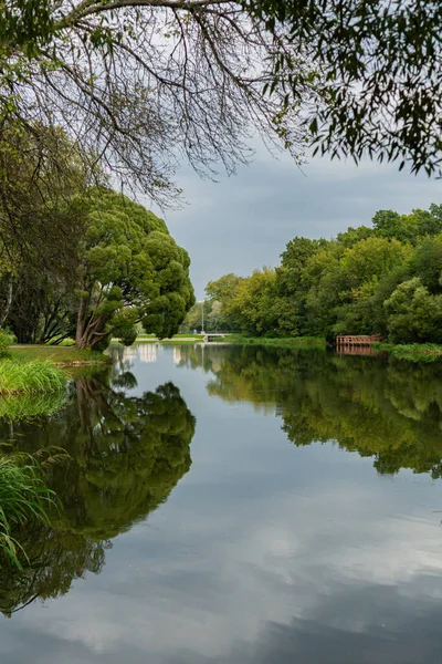Yazın Moskova 'daki VDNKh parkında gölet