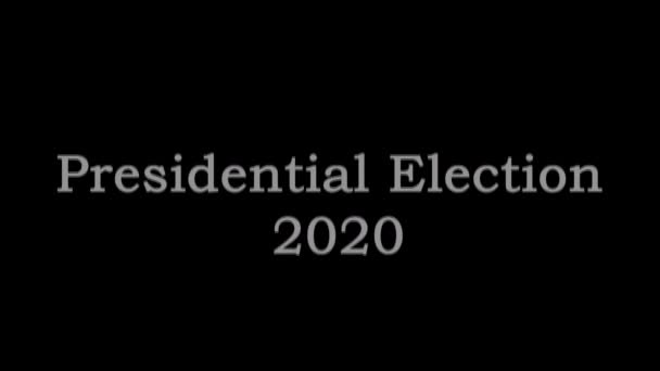 Рецензент новин та виборчої кампанії. Text - Presidential election 2020 СМС-екран с подкреплением. Історична подія президентських виборів 2020 року в США. Відмінна реклама для соціальних медіа. 4K. — стокове відео