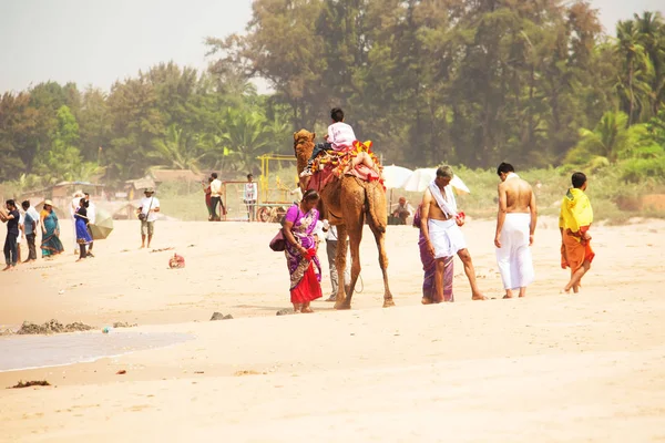 Strand Gokarna Inheemse Mensen Het Strand Gokarna Karnataka India Murch — Stockfoto