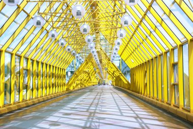 Moskova'da Pushkinsky yaya köprüsü. Rusya