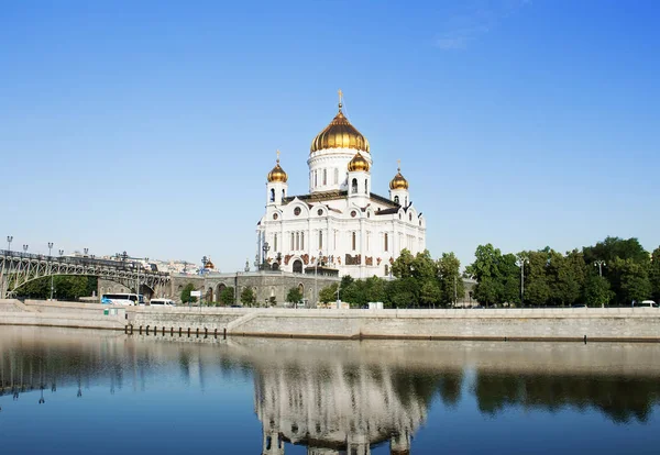 Catedral Cristo Salvador Rio Moskva Moscou Rússia — Fotografia de Stock