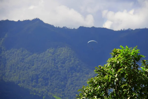 Nepal yaz manzara. Sarangkot, Pokhara, Nepal. Doğal arka plan