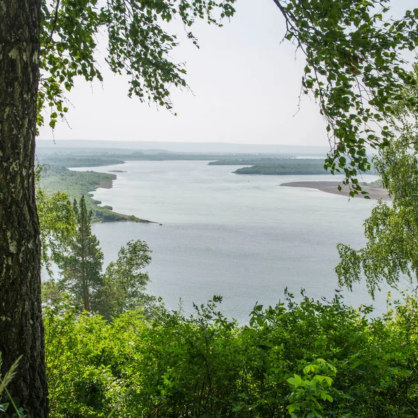 Росія Томська Область Блакитна Скеля Вид Річку — стокове фото