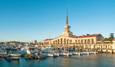 23.11.2017 Rusya. Krasnodar bölgesi. Sochi Deniz Terminali. 