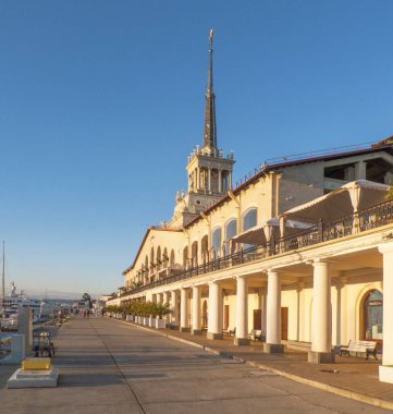 23.11.2017 Rusya. Krasnodar bölgesi. Sochi Deniz Terminali. 