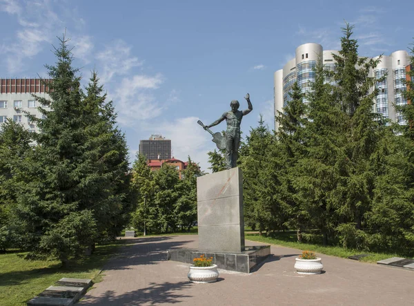 2018 Rússia Novosibirsk Monumento Vysotsky Parque Perto Teatro Globus — Fotografia de Stock