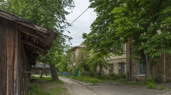 Rússia Nizhny Novgorod Quintal Casa Rua Svirskaya — Fotografia de Stock