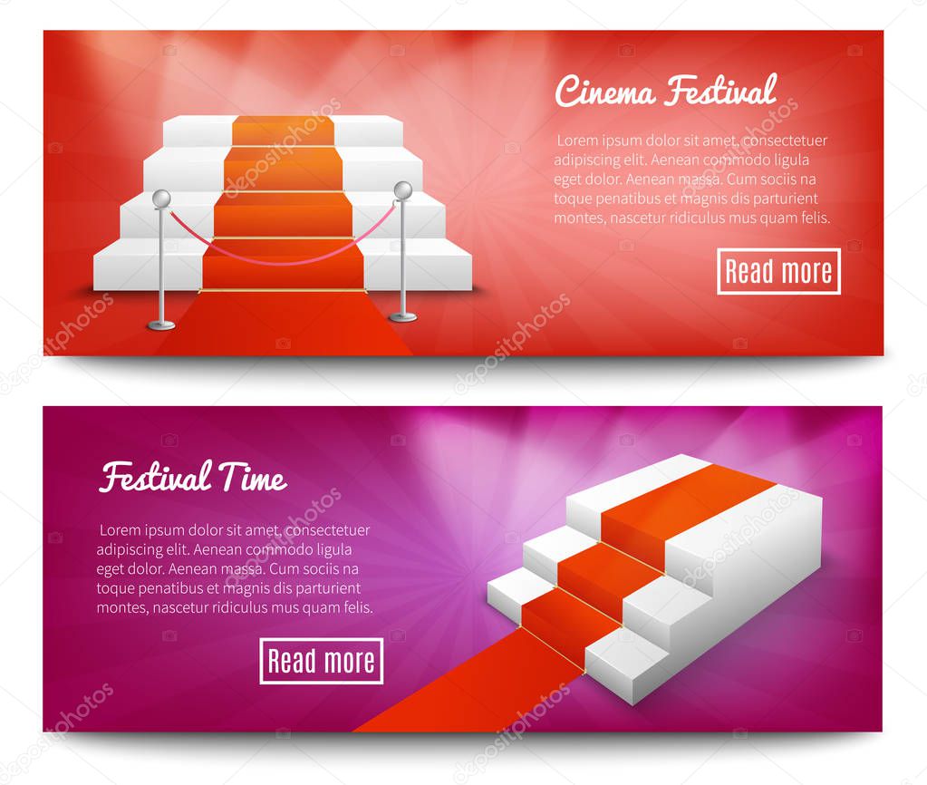 Red Carpet Stairs Banners