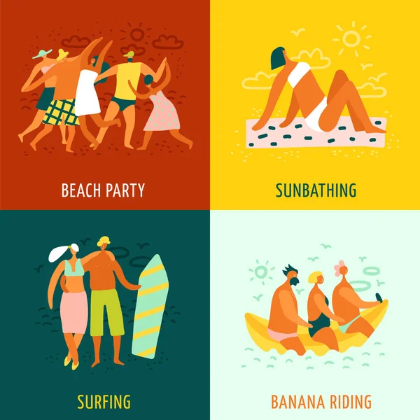 Concepto de diseño de vacaciones 2x2 — Vector de stock