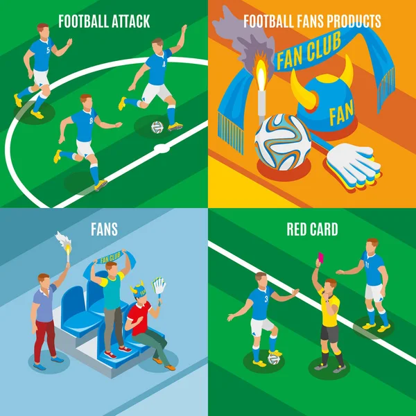 足球2x2 等距设计概念 — 图库矢量图片