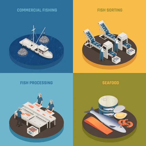 商業漁業のデザイン コンセプト — ストックベクタ