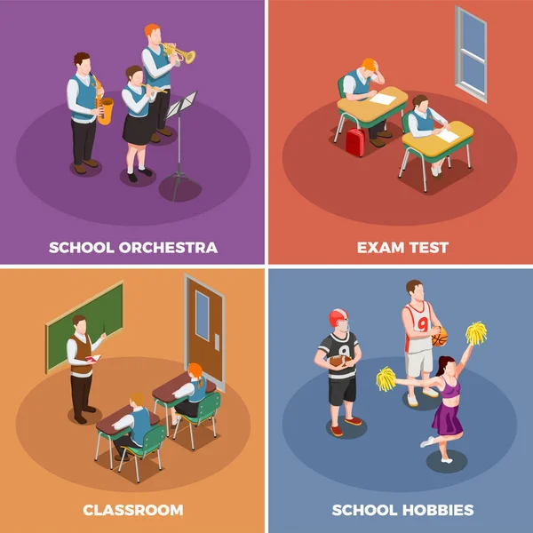 Concept de conception de vie scolaire — Image vectorielle