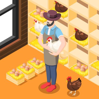 Tavuk Coop izometrik arka plan