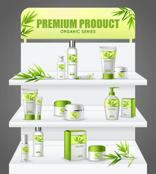 Soporte de promoción de productos cosméticos — Vector de stock