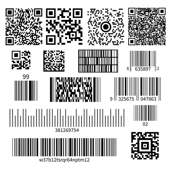 Código de barras conjunto de tipos — Vetor de Stock