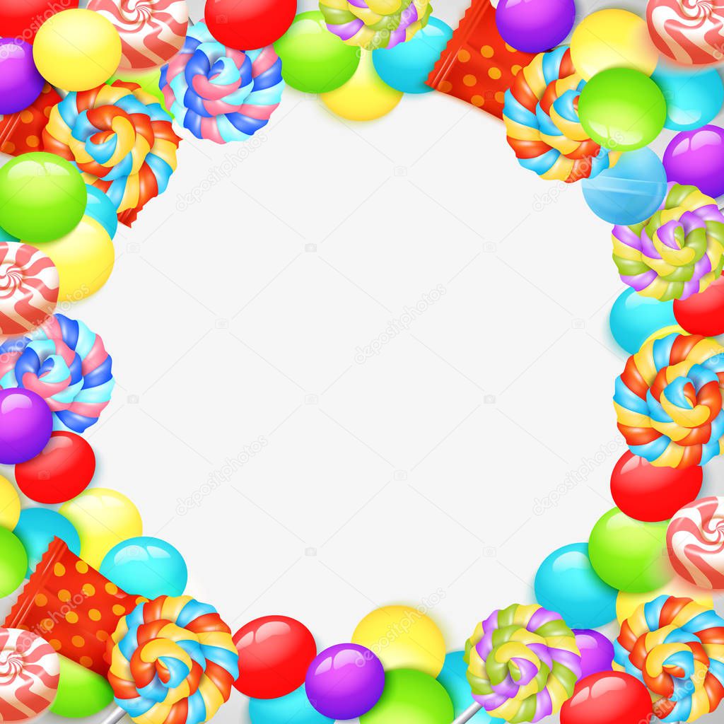 Colorful Lollipops Background