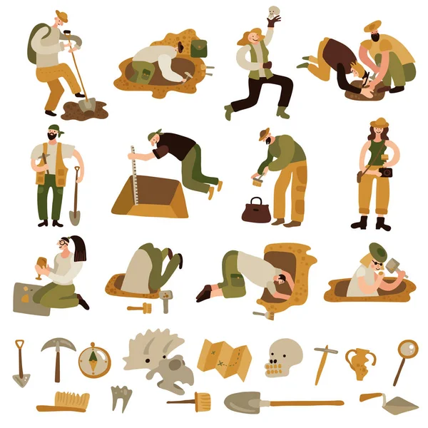 Archeology Icons Set — Stock Vector