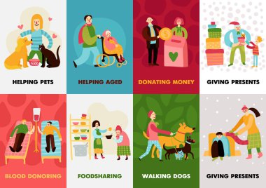 Charity Types Cards Set clipart