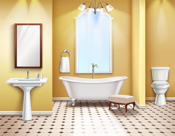 Composición realista interior del cuarto de baño simple — Archivo Imágenes Vectoriales