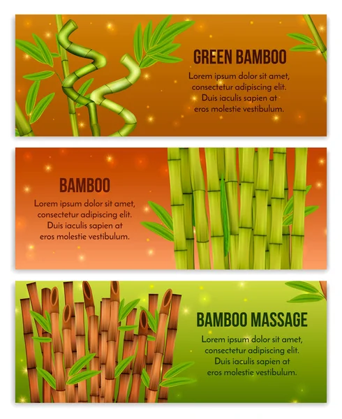 Bamboo Banners Set — Stock Vector