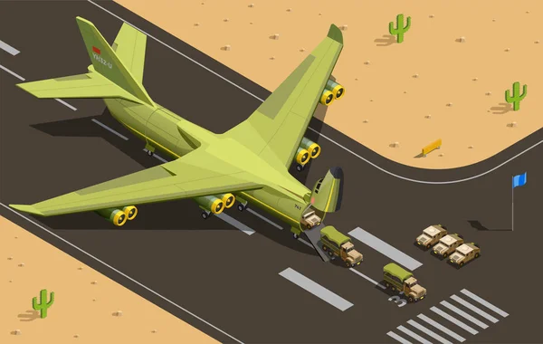 Composizione dell'aeromobile da trasporto militare — Vettoriale Stock