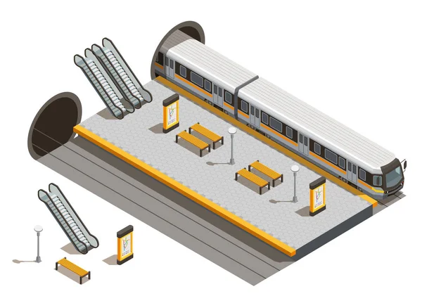 Undeground metro isometrische Zusammensetzung — Stockvektor