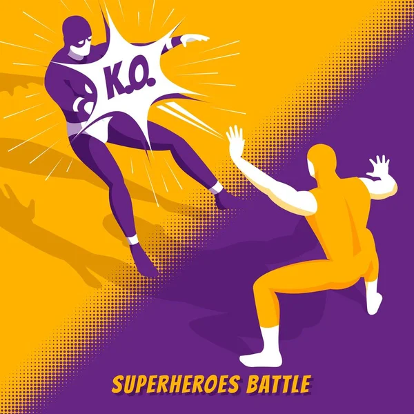 Bataille de super-héros Isometric — Image vectorielle