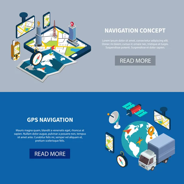 Navigatie Banners Set — Stockvector